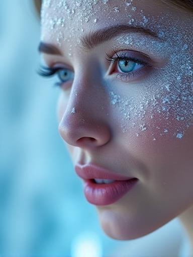 High-end commercial portrait with frost effects
